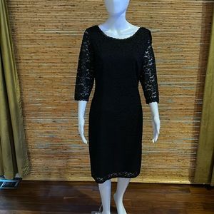 Black Lace Mid Length Laundry Cocktail Dress